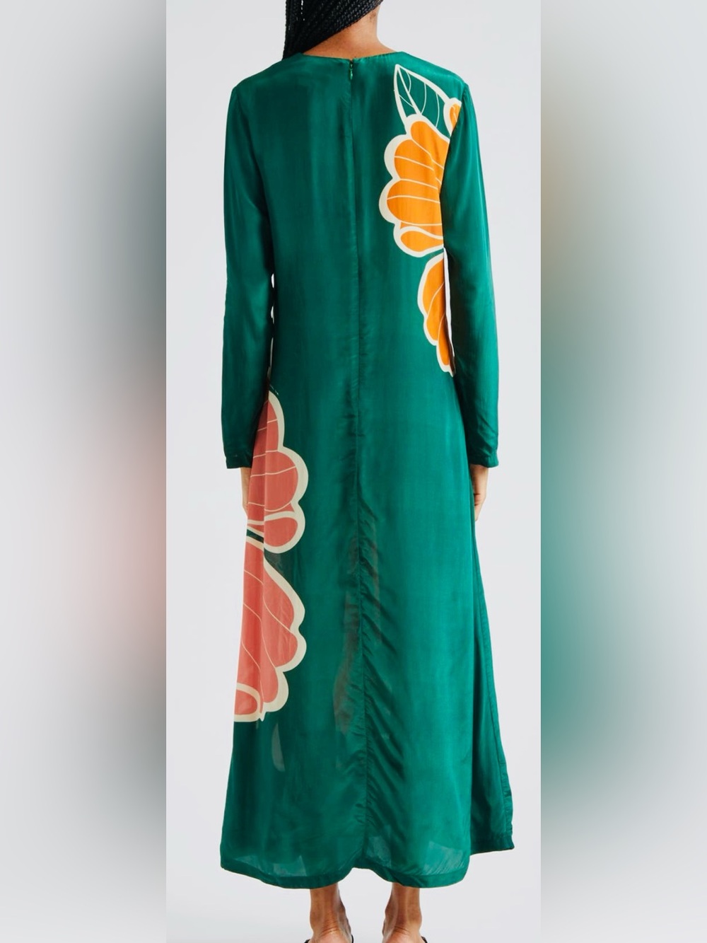 FARM Rio Green Maxi Dress with Orange and Pink Floral Print - Picture 2 of 4